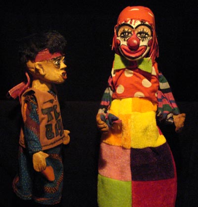Le clown et Ti bitin marionnettes