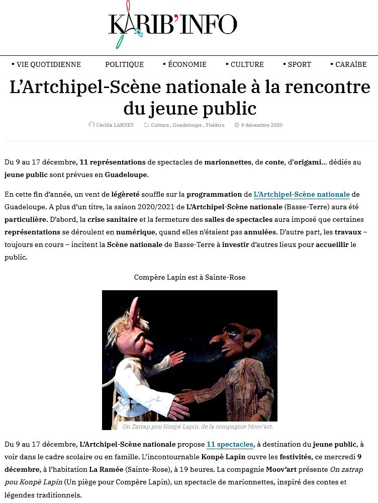 Spectacle on zatrap pou konpè Lapen