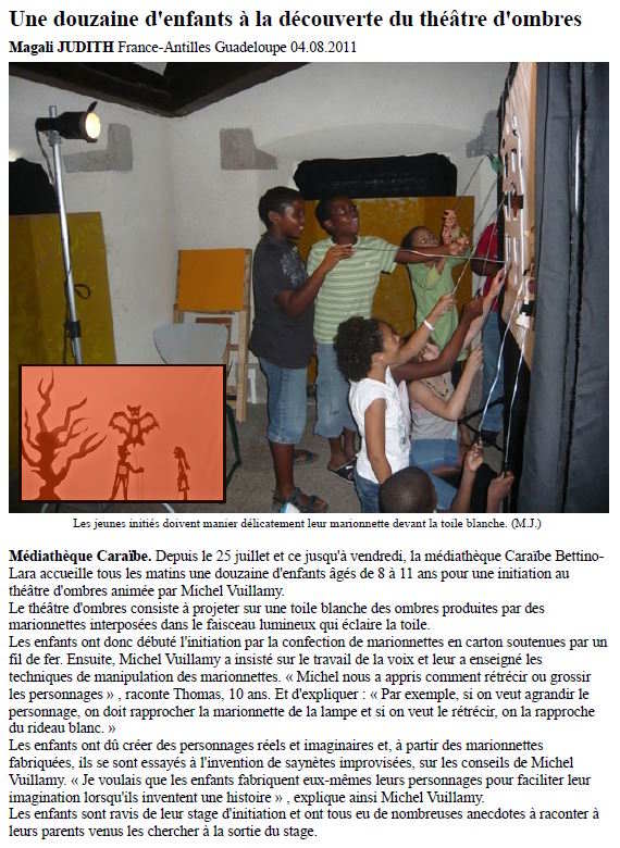 Atelier théâtre d'ombvre